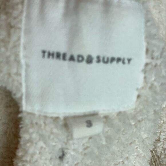 Thread & Supply cream fuzzy half zip pullover - Picture 6 of 8